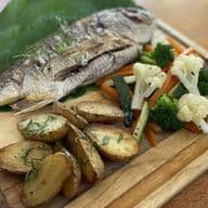 Pescado entero a la parrilla